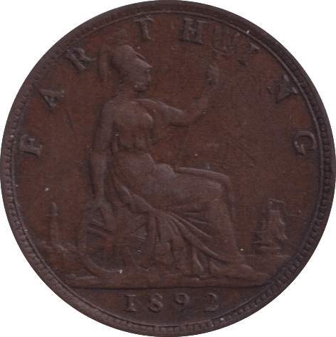 1892 FARTHING ( VF ) - Farthing - Cambridgeshire Coins