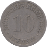 1892 GERMANY 10 PFENNIG - WORLD COINS - Cambridgeshire Coins