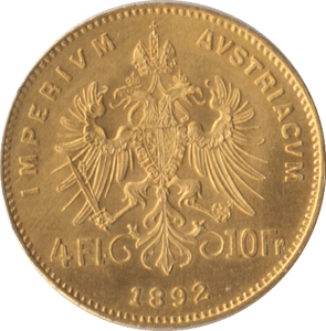 1892 GOLD 10 FRANCS AUSTRIA - Gold World Coins - Cambridgeshire Coins