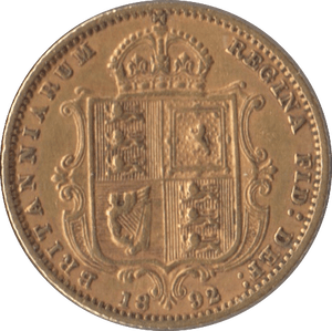 1892 GOLD HALF SOVEREIGN ( EF ) 2 - Half Sovereign - Cambridgeshire Coins
