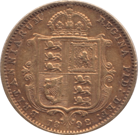 1892 GOLD HALF SOVEREIGN ( EF ) - Half Sovereign - Cambridgeshire Coins