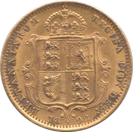 1892 GOLD HALF SOVEREIGN ( EF ) - Half Sovereign - Cambridgeshire Coins