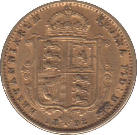 1892 GOLD HALF SOVEREIGN ( VF ) - Half Sovereign - Cambridgeshire Coins