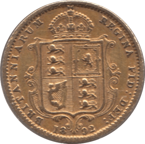 1892 GOLD HALF SOVEREIGN ( VF ) - Half Sovereign - Cambridgeshire Coins