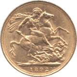 1892 GOLD SOVEREIGN ( EF ) 2 - Sovereign - Cambridgeshire Coins