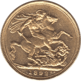 1892 GOLD SOVEREIGN ( EF ) - Sovereign - Cambridgeshire Coins