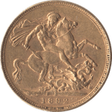 1892 GOLD SOVEREIGN ( GVF ) - Sovereign - Cambridgeshire Coins