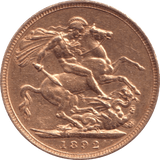 1892 GOLD SOVEREIGN ( GVF ) - Sovereign - Cambridgeshire Coins