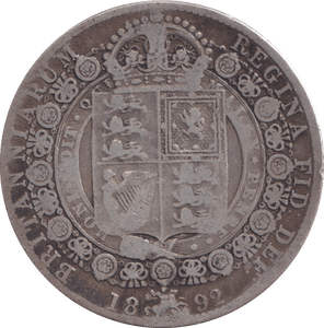 1892 HALFCROWN ( FINE ) - halfcrown - Cambridgeshire Coins