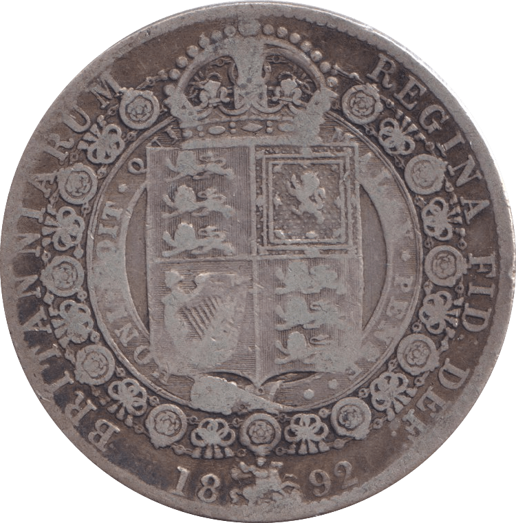 1892 HALFCROWN ( FINE ) - halfcrown - Cambridgeshire Coins