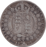 1892 HALFCROWN ( FINE ) - halfcrown - Cambridgeshire Coins