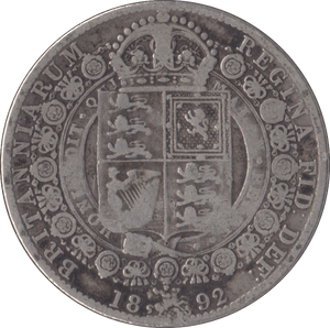 1892 HALFCROWN ( FINE ) - Halfcrown - Cambridgeshire Coins