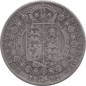 1892 HALFCROWN ( FINE ) - Halfcrown - Cambridgeshire Coins