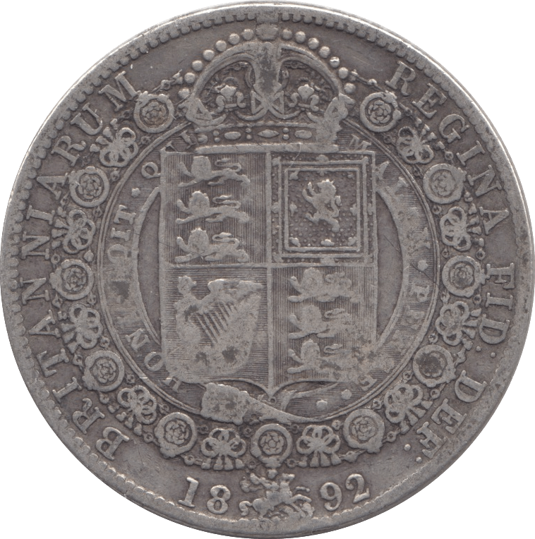 1892 HALFCROWN ( FINE ) - Halfcrown - Cambridgeshire Coins
