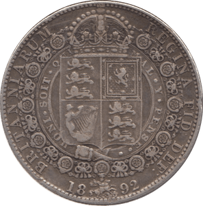 1892 HALFCROWN ( GF ) 8 - Halfcrown - Cambridgeshire Coins
