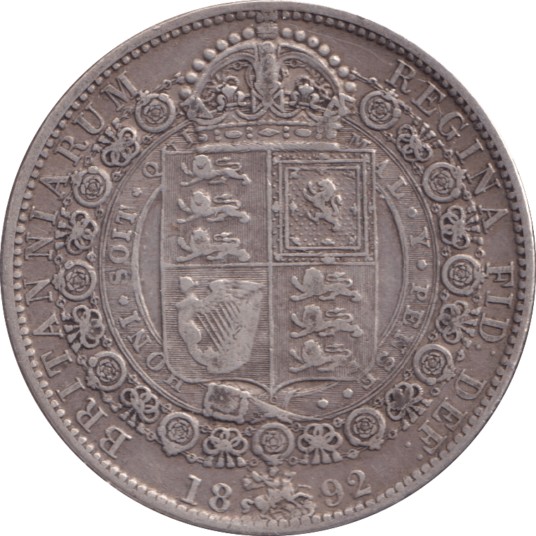 1892 HALFCROWN ( VF ) - Halfcrown - Cambridgeshire Coins