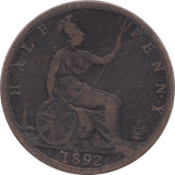 1892 HALFPENNY ( NF ) - Halfpenny - Cambridgeshire Coins