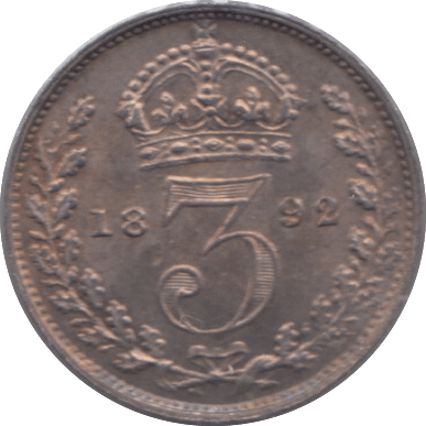 1892 MAUNDY THREEPENCE ( UNC ) - Maundy Coins - Cambridgeshire Coins