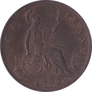 1892 PENNY ( AUNC ) - Penny - Cambridgeshire Coins