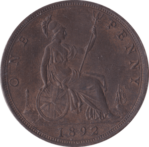 1892 PENNY ( EF ) B - Penny - Cambridgeshire Coins
