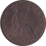 1892 PENNY ( EF ) B - Penny - Cambridgeshire Coins
