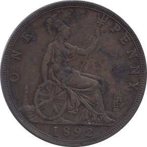 1892 PENNY ( VF ) 3 - Penny - Cambridgeshire Coins