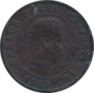 1892 PORTUGAL 20 REIS - WORLD COINS - Cambridgeshire Coins