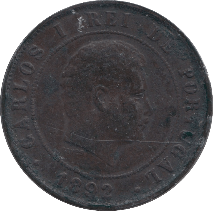 1892 PORTUGAL 20 REIS - WORLD COINS - Cambridgeshire Coins