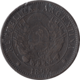 1892 REPUBLIC ARGENTINA 2 CENTAVOS - WORLD COINS - Cambridgeshire Coins