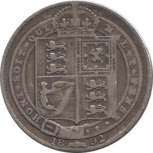 1892 SHILLING ( FINE ) 4 - Shilling - Cambridgeshire Coins