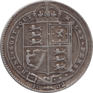 1892 SHILLING ( FINE ) - Shilling - Cambridgeshire Coins