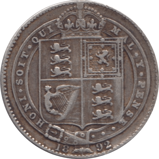 1892 SHILLING ( FINE ) - Shilling - Cambridgeshire Coins