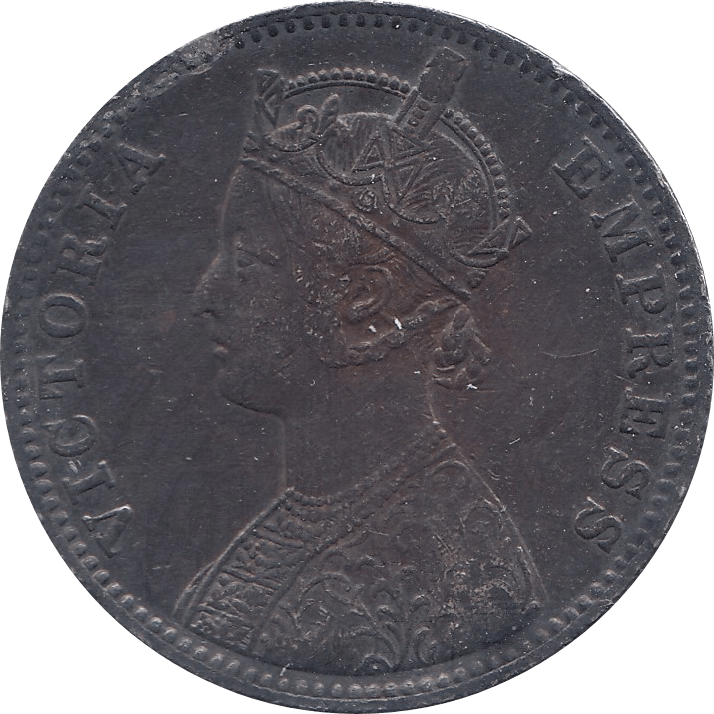 1892 SILVER 1 RUPEE INDIA - SILVER WORLD COINS - Cambridgeshire Coins