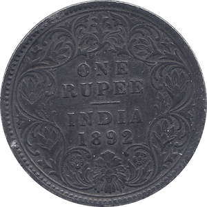 1892 SILVER 1 RUPEE INDIA - SILVER WORLD COINS - Cambridgeshire Coins