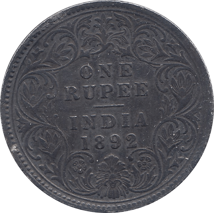 1892 SILVER 1 RUPEE INDIA - SILVER WORLD COINS - Cambridgeshire Coins
