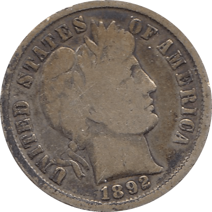 1892 SILVER DIME USA - SILVER WORLD COINS - Cambridgeshire Coins