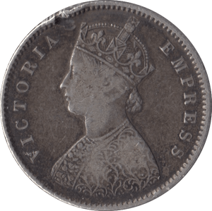 1892 SILVER INDIA HALF RUPEE - WORLD COINS - Cambridgeshire Coins