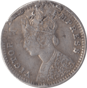 1892 SILVER INDIA TWO ANNAS - SILVER WORLD COINS - Cambridgeshire Coins