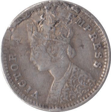 1892 SILVER INDIA TWO ANNAS - SILVER WORLD COINS - Cambridgeshire Coins