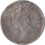 1892 SILVER INDIA TWO ANNAS - SILVER WORLD COINS - Cambridgeshire Coins