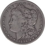 1892 SILVER MORGAN DOLLAR USA CARSON CITY MINT - SILVER WORLD COINS - Cambridgeshire Coins