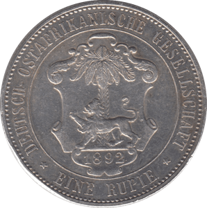 1892 SILVER ONE RUPEE GERMAN EAST AFRICA - Cambridgeshire Coins