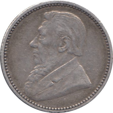 1892 SILVER SIXPENCE BOER REPUBLIC SOUTH AFRICA REF H86 - SILVER WORLD COINS - Cambridgeshire Coins