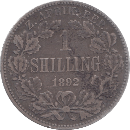 1892 SILVER SOUTH AFRICA ONE SHILLING - WORLD SILVER COINS - Cambridgeshire Coins