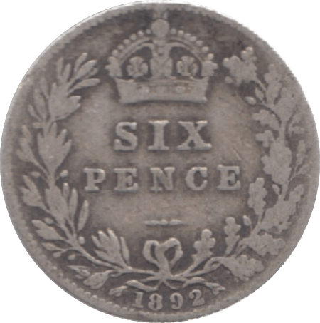 1892 SIXPENCE ( FINE ) 9 - Sixpence - Cambridgeshire Coins