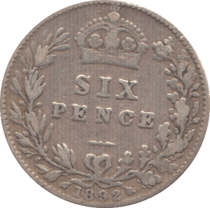 1892 SIXPENCE ( FINE ) - Sixpence - Cambridgeshire Coins