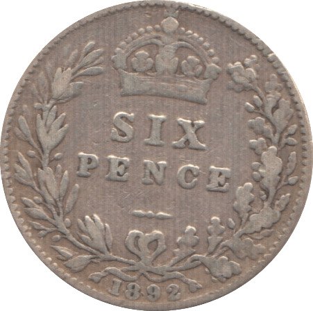 1892 SIXPENCE ( FINE ) - Sixpence - Cambridgeshire Coins