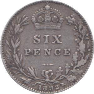 1892 SIXPENCE ( GF ) 6 - Sixpence - Cambridgeshire Coins