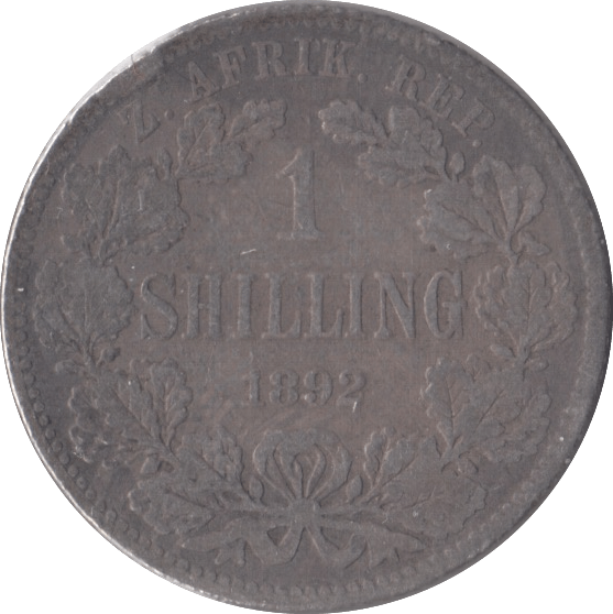 1892 SOUTH AFRICA SILVER ONE SHILLING - SILVER WORLD COINS - Cambridgeshire Coins