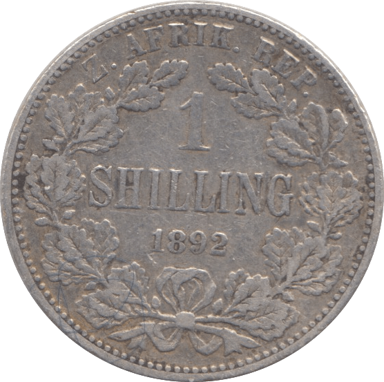1892 SOUTH AFRICA SILVER ONE SHILLING - WORLD SILVER COINS - Cambridgeshire Coins